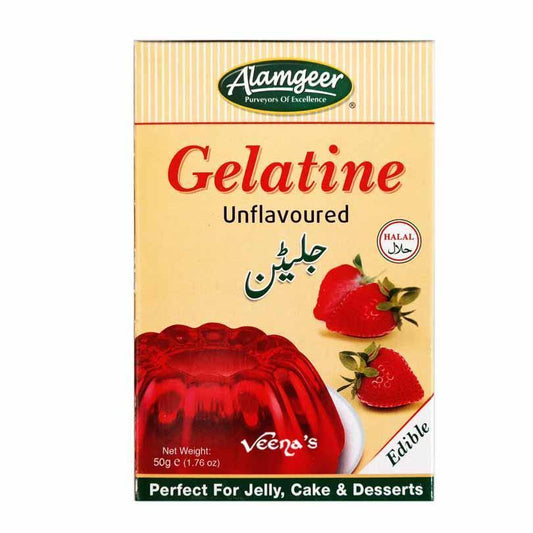 Buy Alamgeer Gelatine Unflavoured 50g at Veenas.com - Online Indian Grocery Store UK