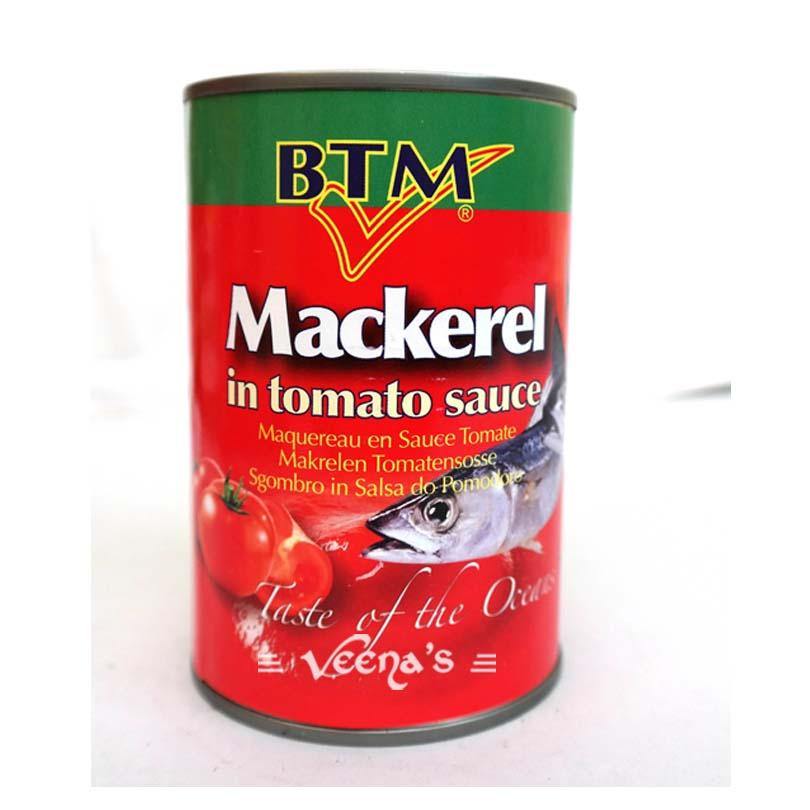 Buy BTM Mackerel In Tomato Sauce 425g at Veenas.com - Online Indian Grocery Store UK