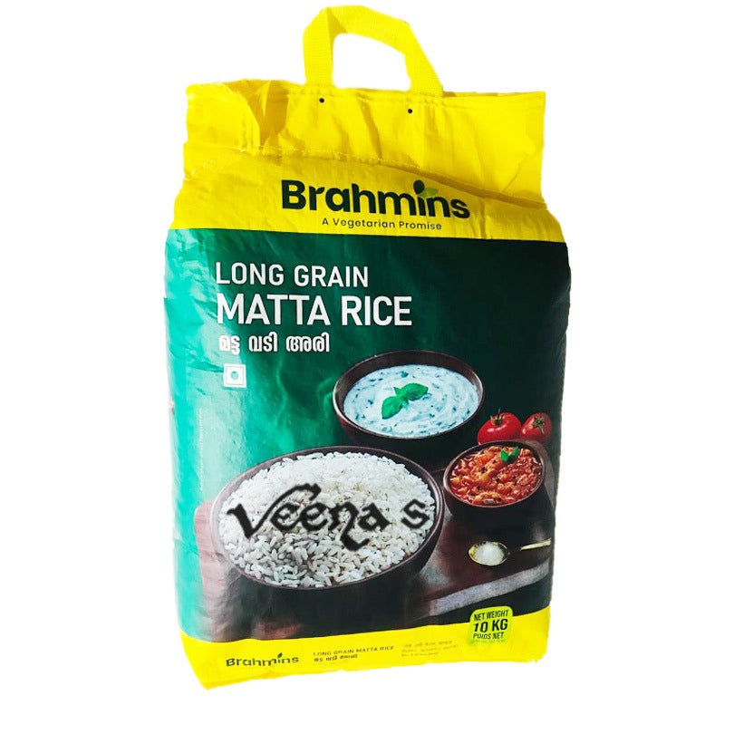 Buy Brahmins Long Grain Matta Rice 10kg at Veenas.com - Online Indian Grocery Store UK