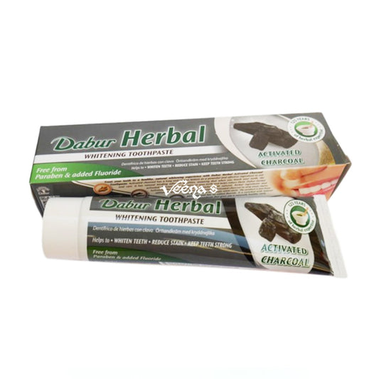 Buy Dabur Herbal Charcoal Toothpaste Whitening 100ml at Veenas.com - Online Indian Grocery Store UK