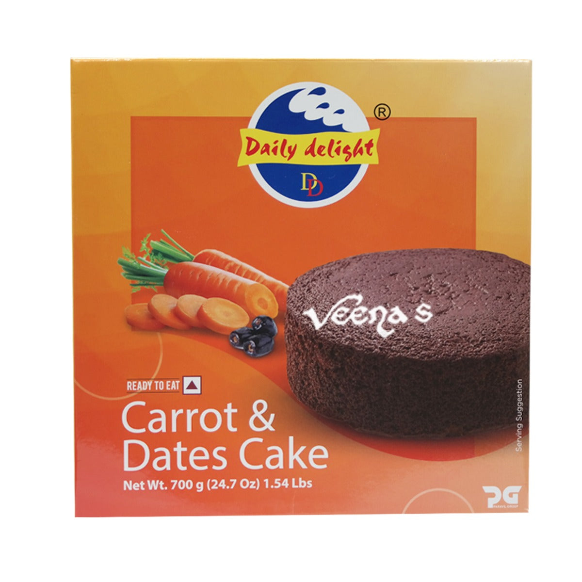 Buy Daily Delight Carrot & Dates Cake 700g at Veenas.com - Online Indian Grocery Store UK