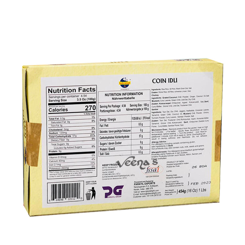 Buy Daily Delight Coin Idli 454g at Veenas.com - Online Indian Grocery Store UK