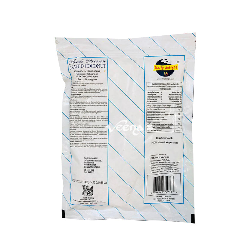 Buy Daily Delight Grated Coconut 400g at Veenas.com - Online Indian Grocery Store UK