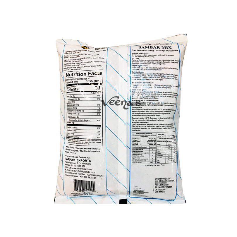 Buy Daily Delight Sambar Mix (Vegetable Mix) 400g at Veenas.com - Online Indian Grocery Store UK