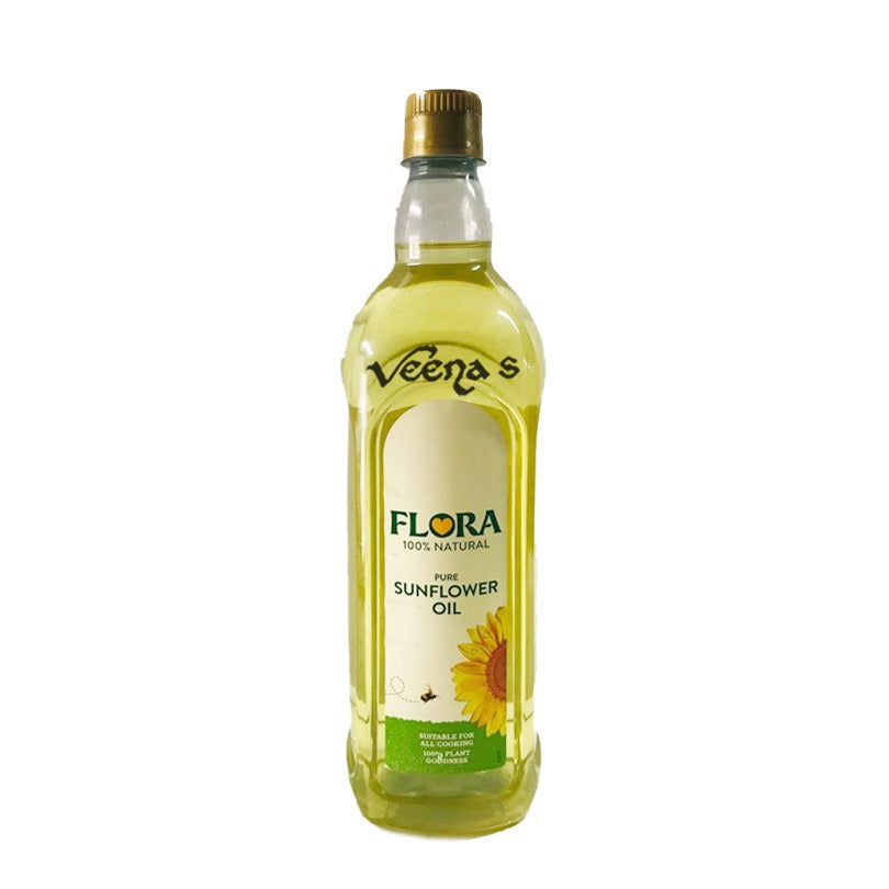 Buy Flora 100% Natural Pure Sunflower Oil 1L at Veenas.com - Online Indian Grocery Store UK