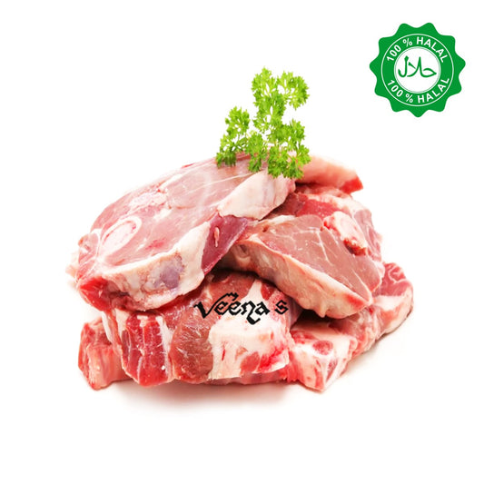 Buy Fresh 100% Halal Diced Lamb Leg(with bone) 500g at Veenas.com - Online Indian Grocery Store UK
