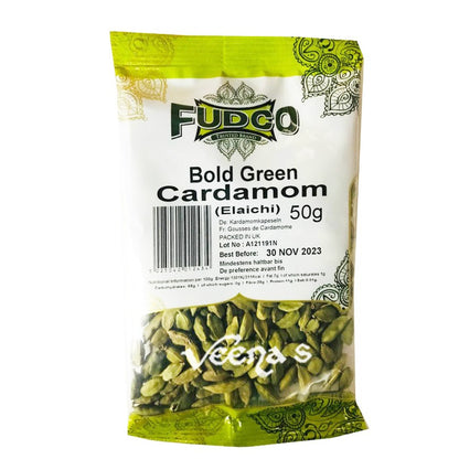 Buy Fudco Cardamom Green Bold 50g at Veenas.com - Online Indian Grocery Store UK