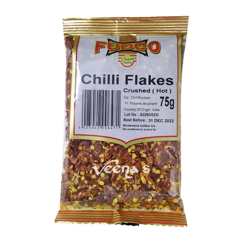 Buy Fudco Chilli Flakes Crushed 75g at Veenas.com - Online Indian Grocery Store UK