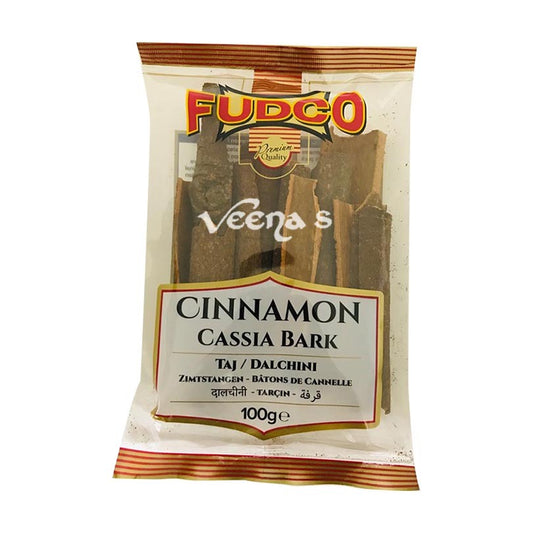 Buy Fudco Cinnamon Cassia Bark 100g at Veenas.com - Online Indian Grocery Store UK