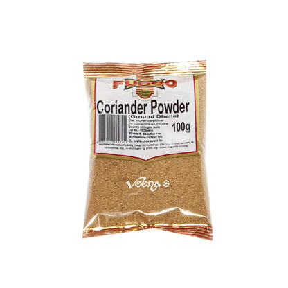 Buy Fudco Coriander Powder (Ground Dhana) 100g at Veenas.com - Online Indian Grocery Store UK