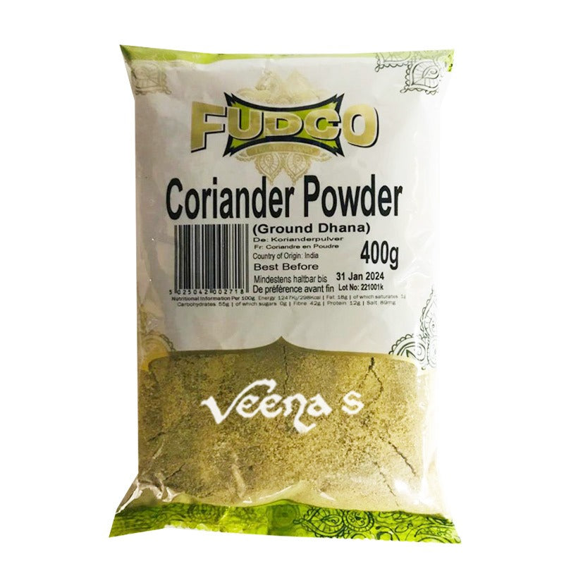 Buy Fudco Coriander Powder (Ground Dhana) 400g at Veenas.com - Online Indian Grocery Store UK