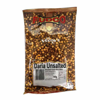 Buy Fudco Daria Unsalted With Skin (Roasted Gram) 700g at Veenas.com - Online Indian Grocery Store UK