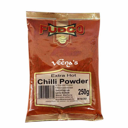 Buy Fudco Extra Hot Chilli Powder 250g at Veenas.com - Online Indian Grocery Store UK
