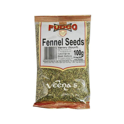Buy Fudco Fennel Seeds (Variary Sounf) 100g at Veenas.com - Online Indian Grocery Store UK
