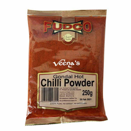 Buy Fudco Gondal Hot Chilli Powder 250g at Veenas.com - Online Indian Grocery Store UK