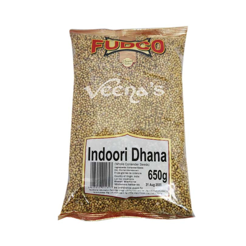 Buy Fudco Indoori Dhana (Whole Coriander Seed) 650g at Veenas.com - Online Indian Grocery Store UK