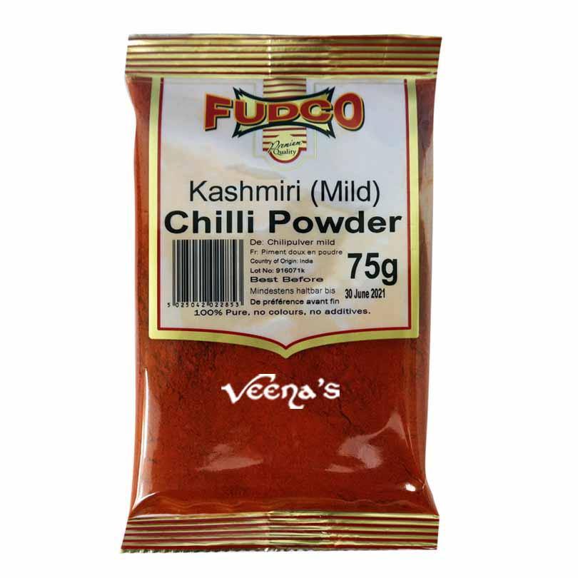 Buy Fudco Kashmiri Mild Chilli Powder 75g at Veenas.com - Online Indian Grocery Store UK