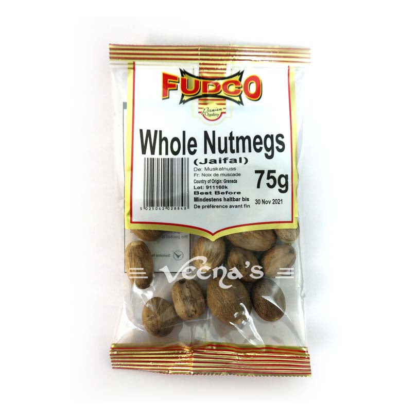 Buy Fudco Nutmeg Whole 75g at Veenas.com - Online Indian Grocery Store UK