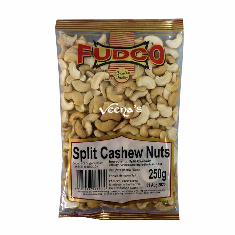 Buy Fudco Split Cashew Nuts 250g at Veenas.com - Online Indian Grocery Store UK