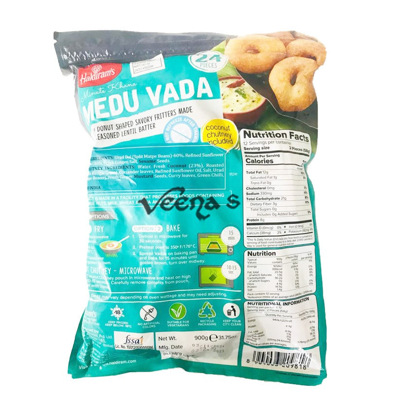 Buy Haldiram's Minute Khana Medu Vada 900g at Veenas.com - Online Indian Grocery Store UK