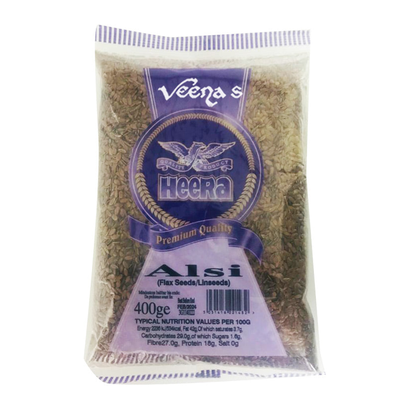 Buy Heera Alsi (Flax Seed) (Lin Seed) 1kg at Veenas.com - Online Indian Grocery Store UK