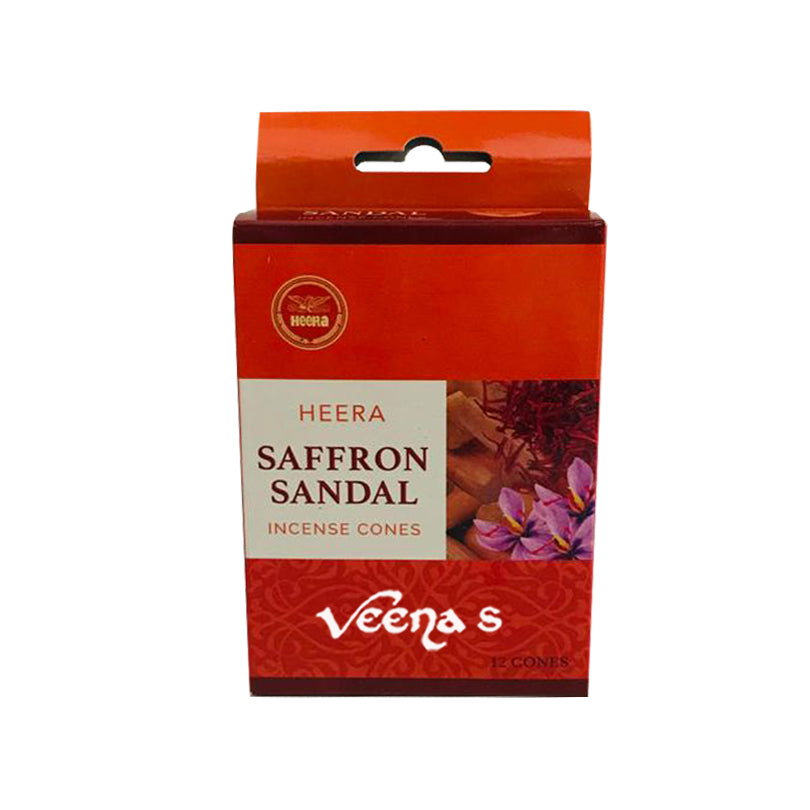 Buy Heera Saffron Incense 12 Cones at Veenas.com - Online Indian Grocery Store UK