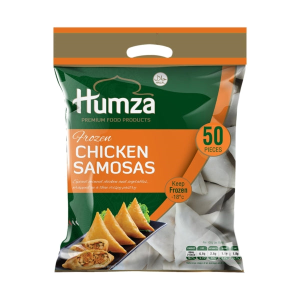 Buy Humza Frozen Chicken Samosas 50 Pieces at Veenas.com - Online Indian Grocery Store UK