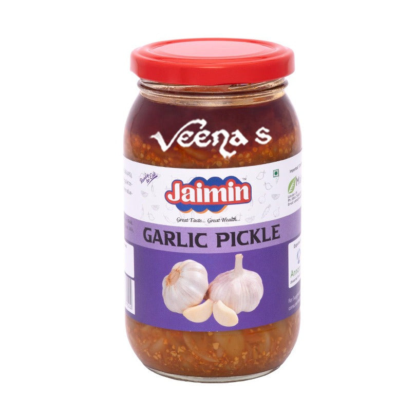 Buy Jaimin Garlic Pickle 400g at Veenas.com - Online Indian Grocery Store UK
