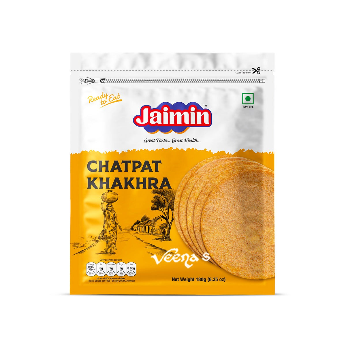 Buy Jaimin Chatpat Khakhra 180g at Veenas.com - Online Indian Grocery Store UK