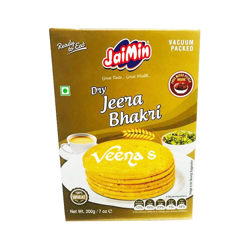Buy Jaimin Dry Jeera Bhakri 200g at Veenas.com - Online Indian Grocery Store UK