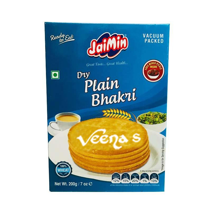 Buy Jaimin Dry Plain Bhakri 200g at Veenas.com - Online Indian Grocery Store UK