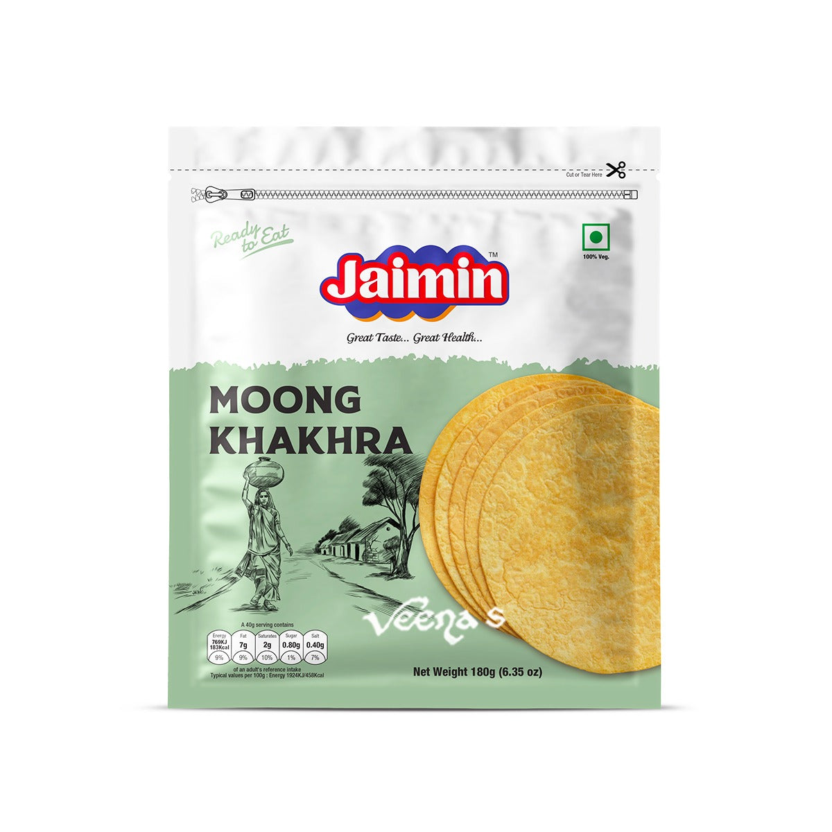 Buy Jaimin Moong Khakhra 180g at Veenas.com - Online Indian Grocery Store UK