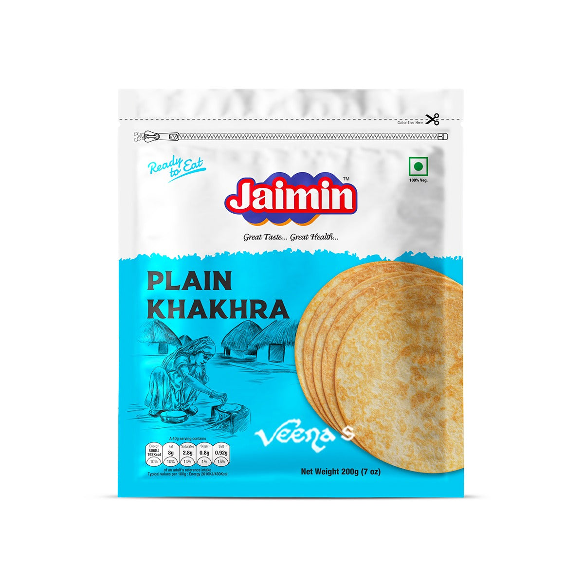 Buy Jaimin Plain Khakhra 200g at Veenas.com - Online Indian Grocery Store UK
