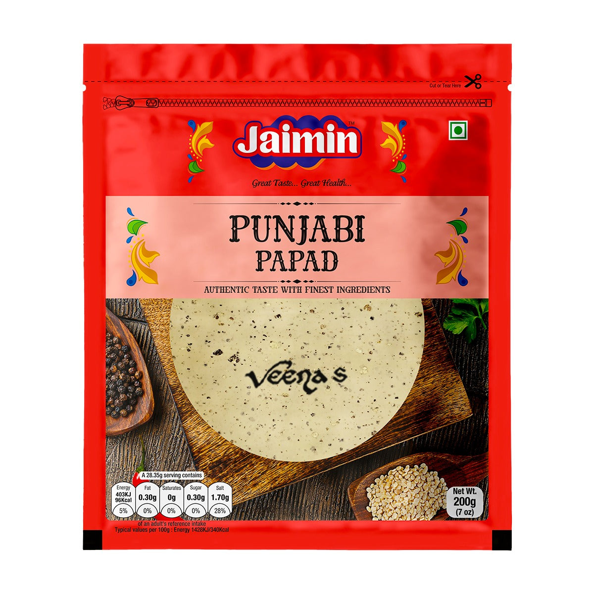 Buy Jaimin Punjabi Papad 200g at Veenas.com - Online Indian Grocery Store UK