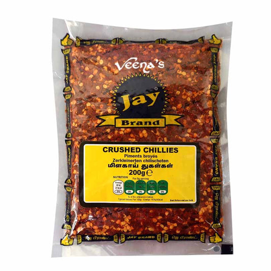 Buy Jay Brand Crushed Chillies 200g at Veenas.com - Online Indian Grocery Store UK