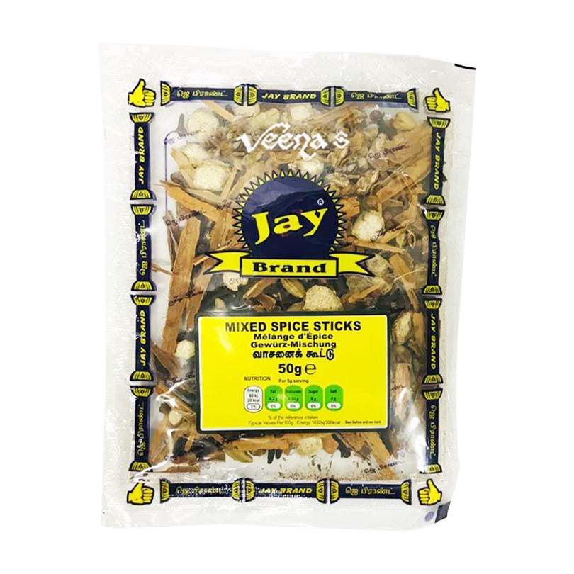Buy Jay Brand Mixed Spice Sticks 50g at Veenas.com - Online Indian Grocery Store UK