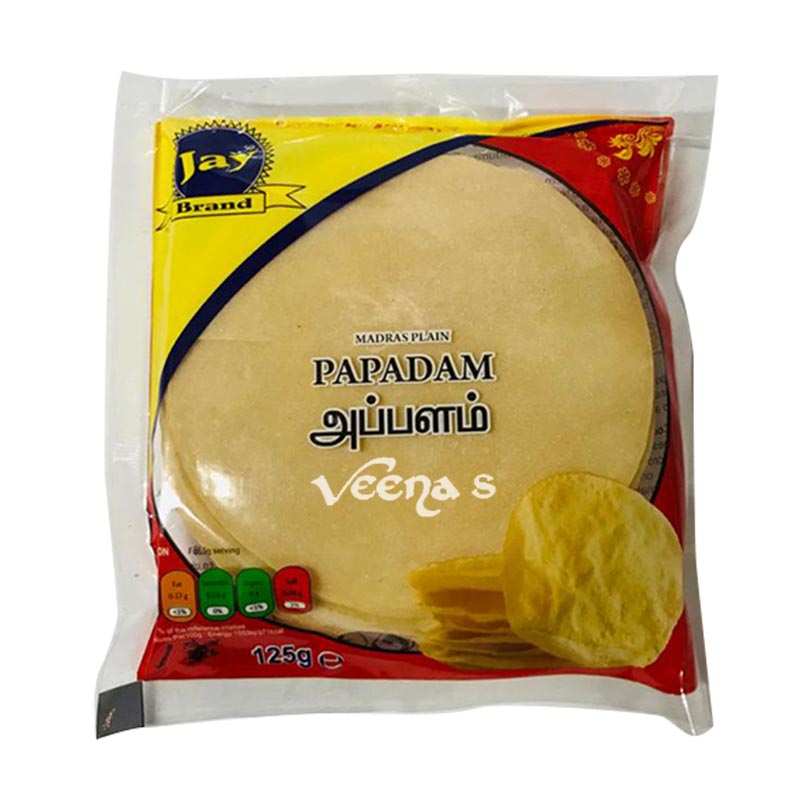 Buy Jay Brand Papadum Large 125g at Veenas.com - Online Indian Grocery Store UK