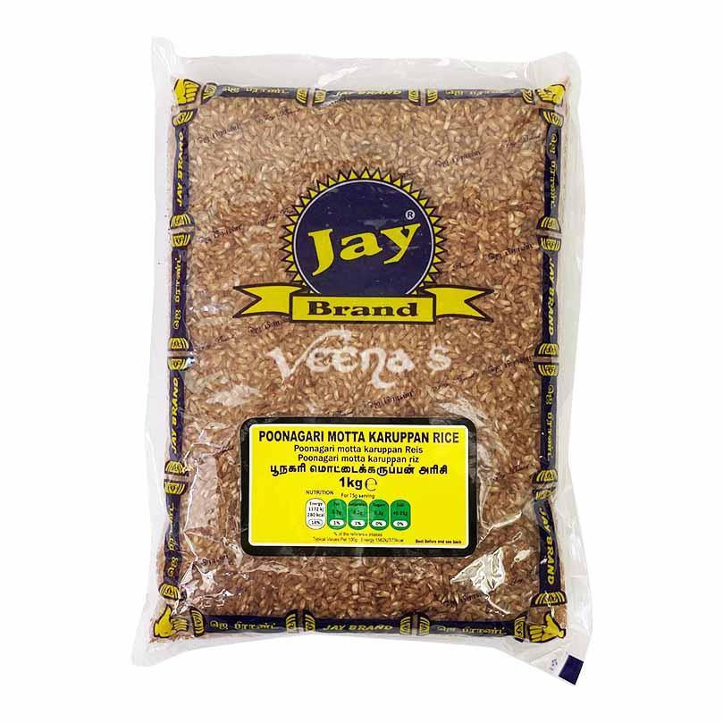 Buy Jay Brand Poonagari Motta Karuppan Rice 1kg at Veenas.com - Online Indian Grocery Store UK