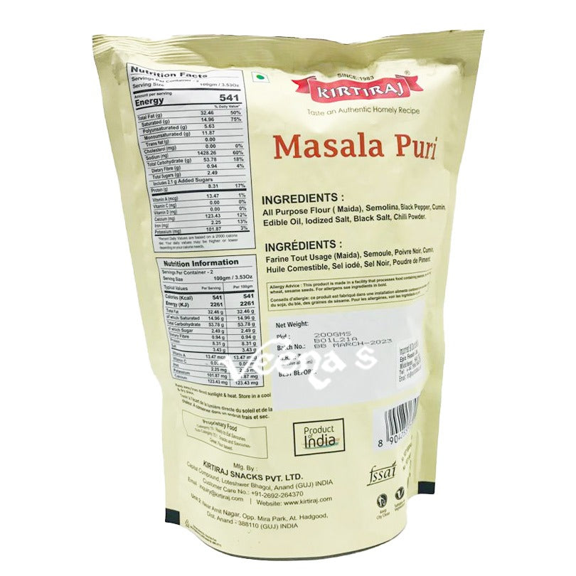 Buy Kirtiraj Masala Puri 200g at Veenas.com - Online Indian Grocery Store UK