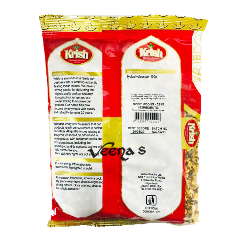 Buy Krish Spicy Moong 250g at Veenas.com - Online Indian Grocery Store UK