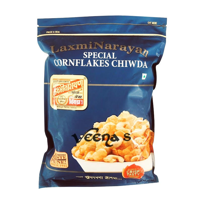 Buy Laxmi Narayan Cornflakes Chiwda 400g at Veenas.com - Online Indian Grocery Store UK