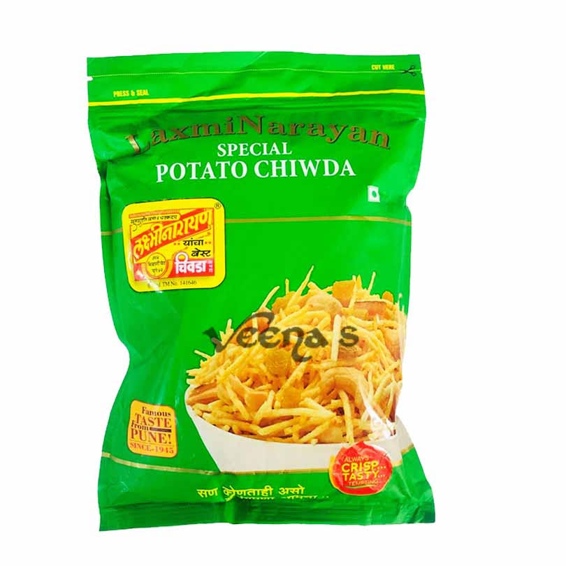 Buy Laxmi Narayan Potato chiwda 400g at Veenas.com - Online Indian Grocery Store UK