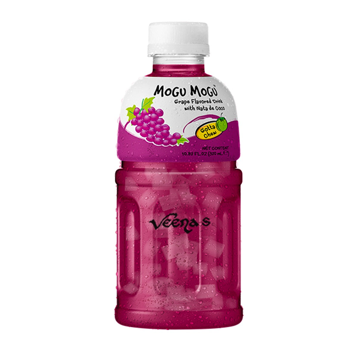 Buy Mogu Mogu Grape Flavoured Drink with Nata de Coco 330ml at Veenas.com - Online Indian Grocery Store UK