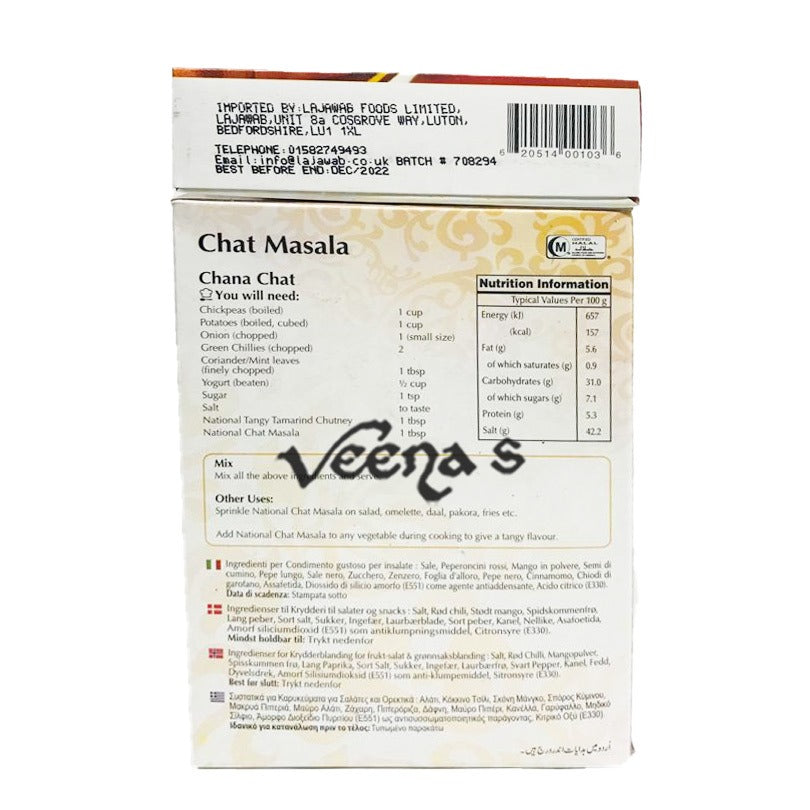 Buy National Chat Masala 110g at Veenas.com - Online Indian Grocery Store UK