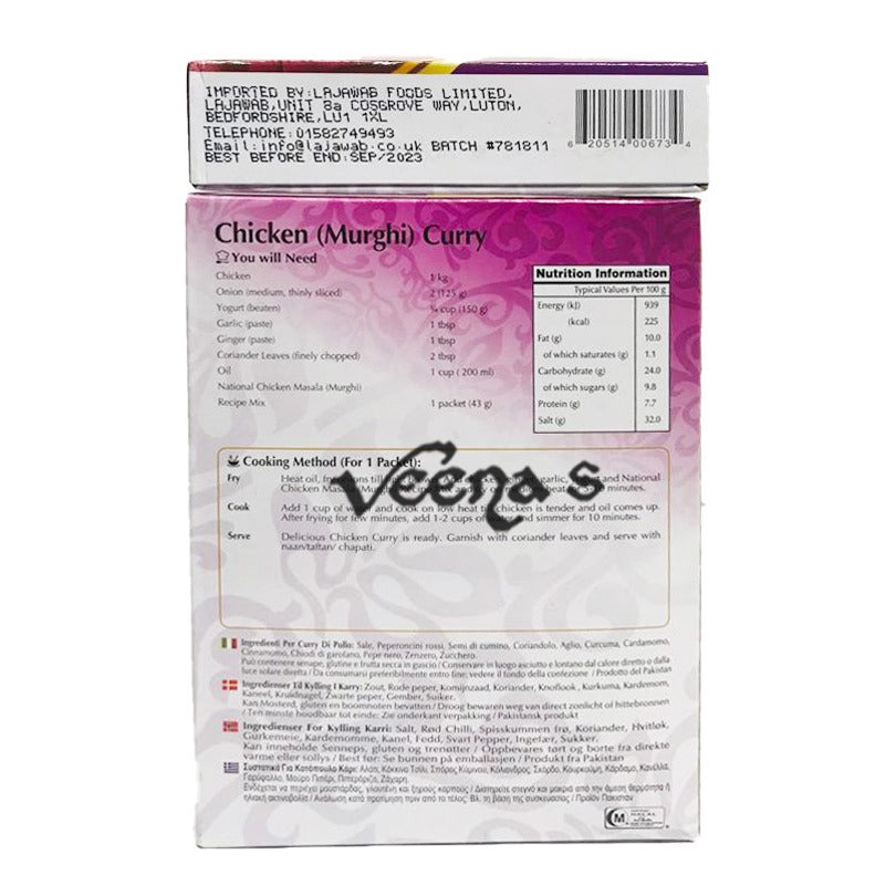 Buy National Chicken Masala (Murghi) at Veenas.com - Online Indian Grocery Store UK