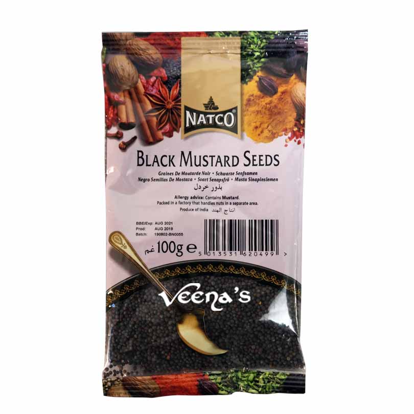 Buy Natco Black Mustard Seeds 100g at Veenas.com - Online Indian Grocery Store UK