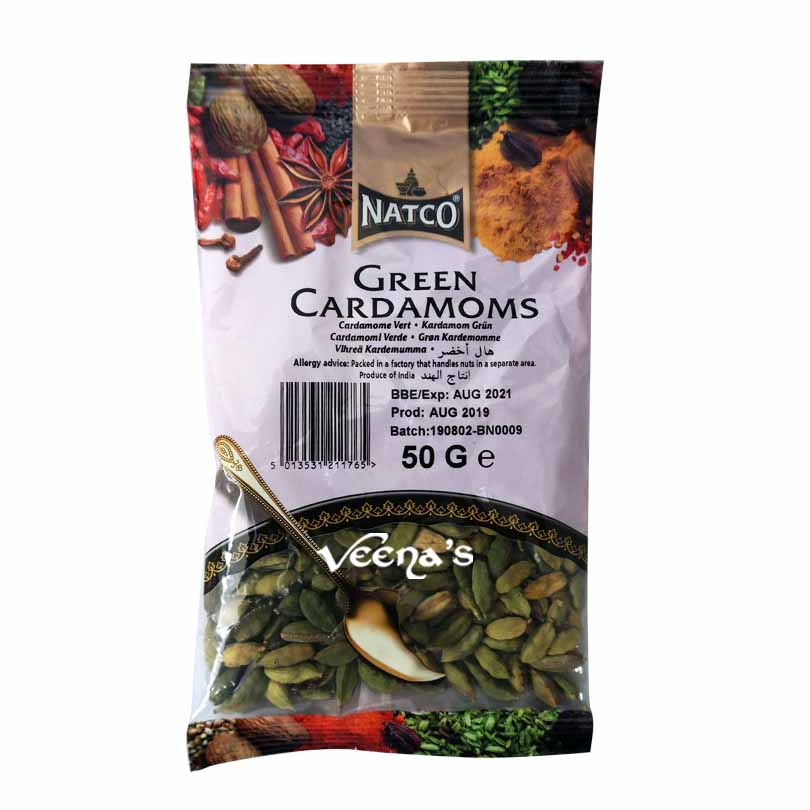 Buy Natco Green Cardamoms 50g at Veenas.com - Online Indian Grocery Store UK