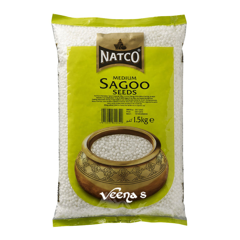 Buy Natco Sago Seeds Medium 1.5kg at Veenas.com - Online Indian Grocery Store UK