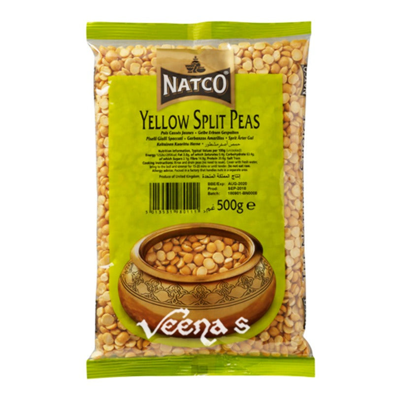 Buy Natco Yellow Split Peas 500g at Veenas.com - Online Indian Grocery Store UK