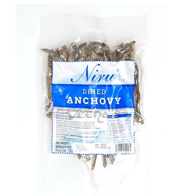 Buy Niru Dried Anchovy Head On 100g at Veenas.com - Online Indian Grocery Store UK